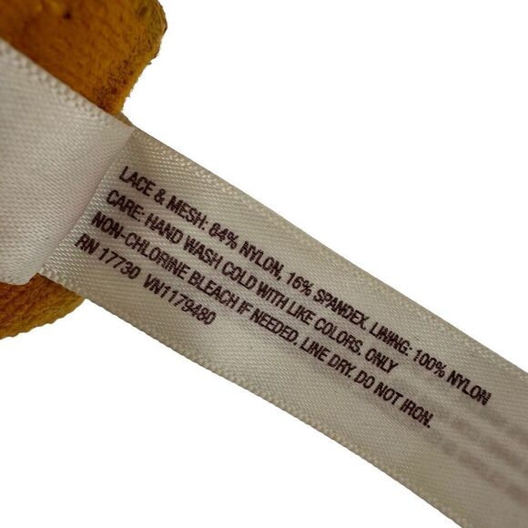 Gilligan O'Malley High Apex Bralette Lace Size L Marigold Yellow Wireless Sexy - Picture 7 of 8